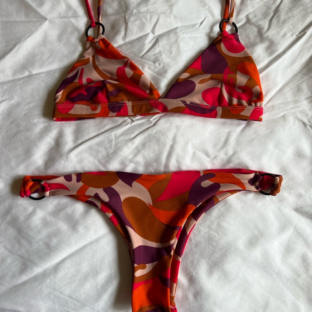 Mikoh Swim Top & Bottom Set - Red, Orange, Purple